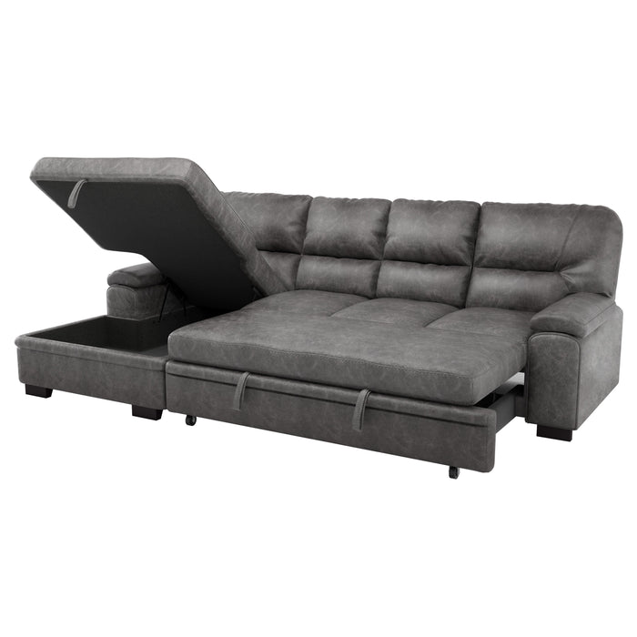 Michigan Dark Gray LAF Storage Sleeper Sectional