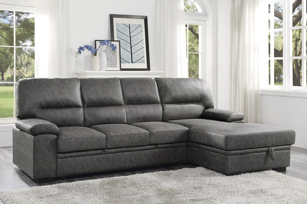 Michigan Dark Gray RAF Storage Sleeper Sectional