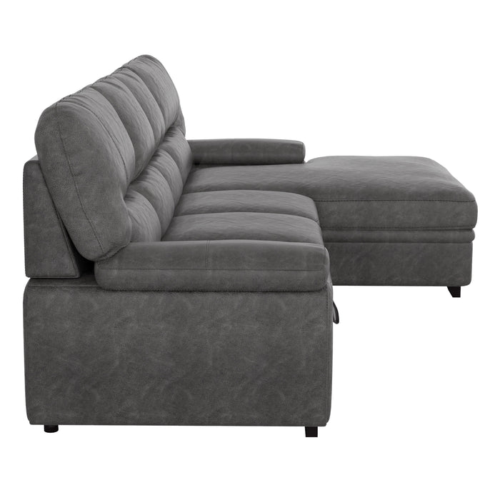 Michigan Dark Gray RAF Storage Sleeper Sectional