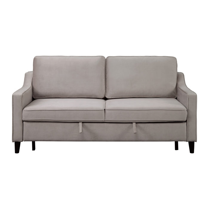 Adelia Cobblestone Velvet Convertible Studio Sofa with Pull-out Bed