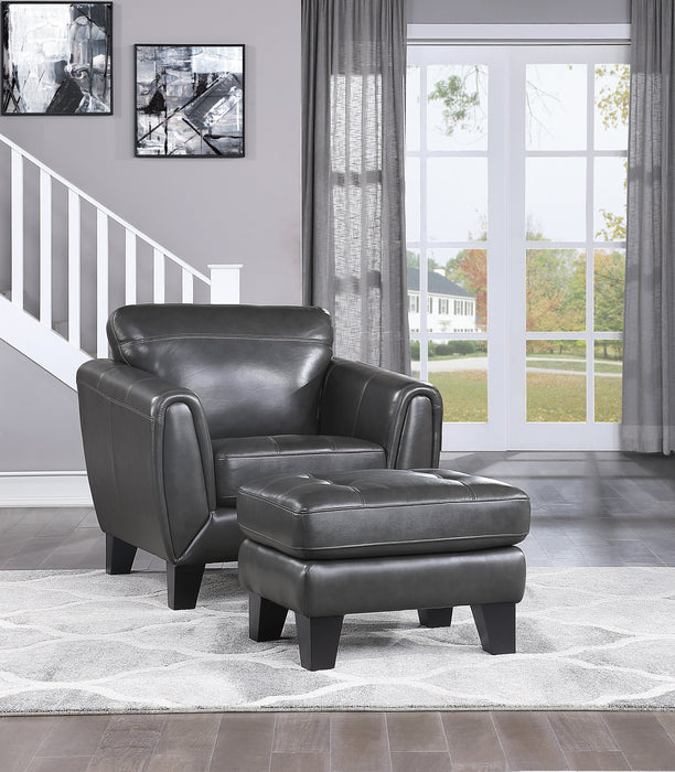 Spivey Dark Gray Leather Chair