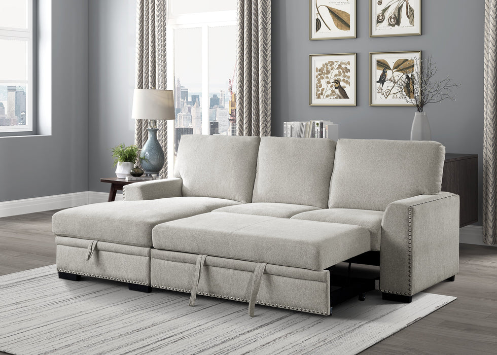 Morelia Beige LAF Storage Sleeper Sofa Chaise