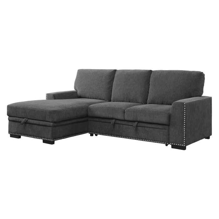 Morelia Charcoal LAF Storage Sleeper Sofa Chaise