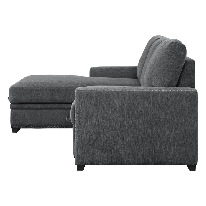 Morelia Charcoal LAF Storage Sleeper Sofa Chaise