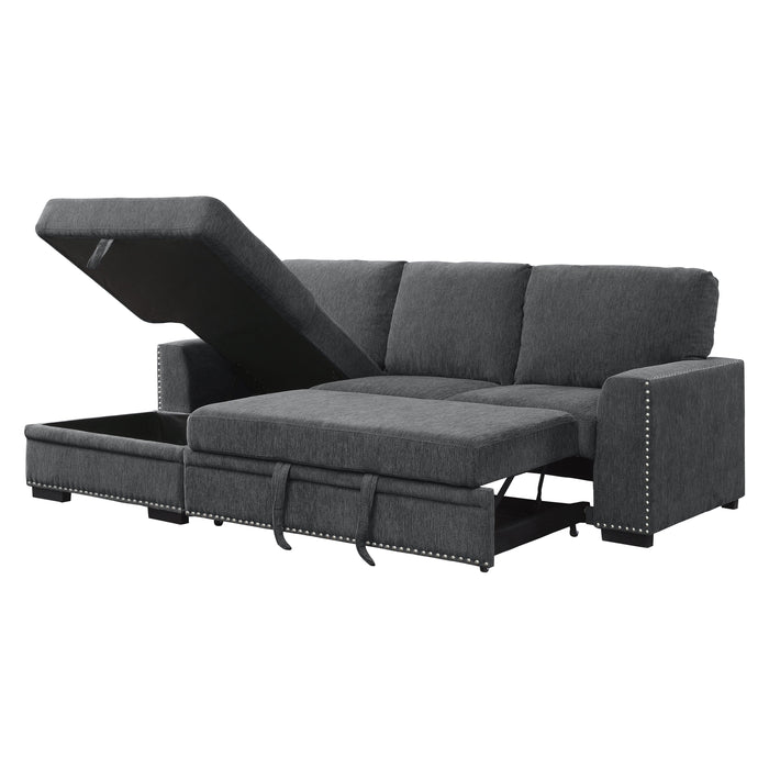 Morelia Charcoal LAF Storage Sleeper Sofa Chaise