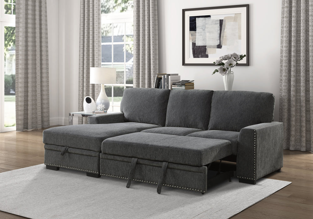 Morelia Charcoal LAF Storage Sleeper Sofa Chaise