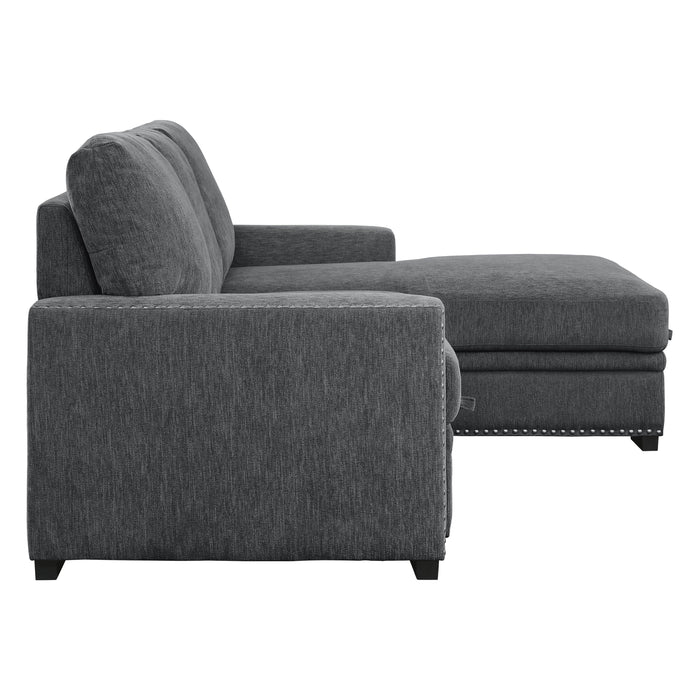 Morelia Charcoal RAF Storage Sleeper Sofa Chaise