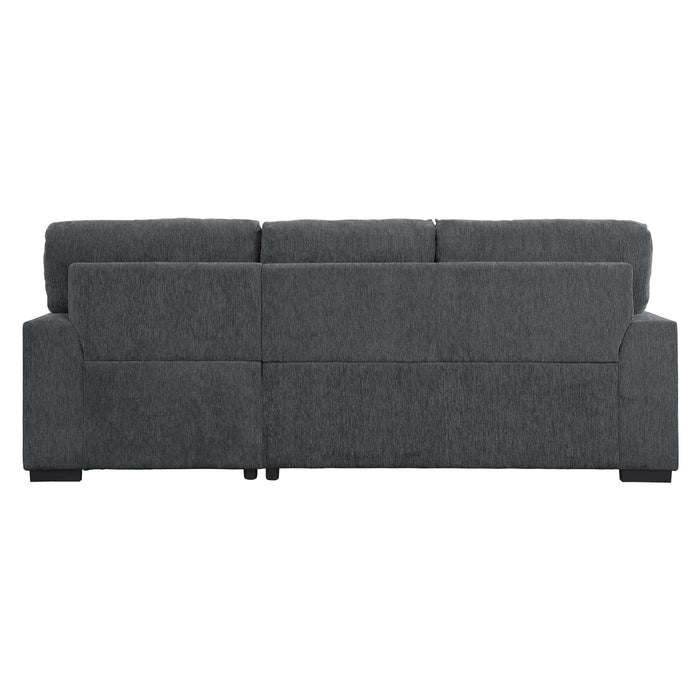 Morelia Charcoal RAF Storage Sleeper Sofa Chaise