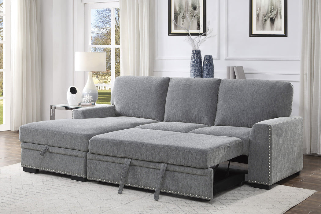 Morelia Gray LAF Storage Sleeper Sofa Chaise