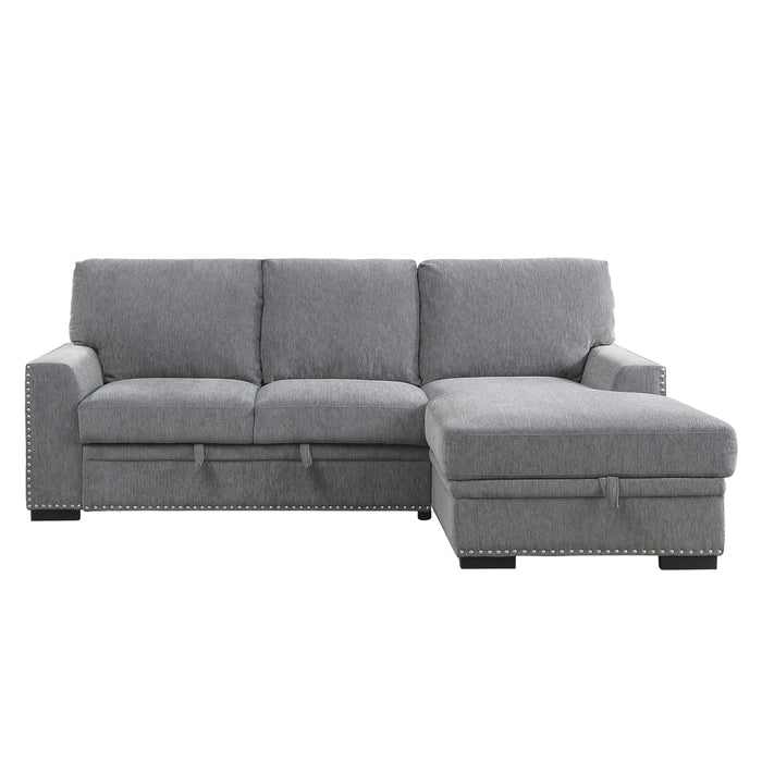 Morelia Gray RAF Storage Sleeper Sofa Chaise