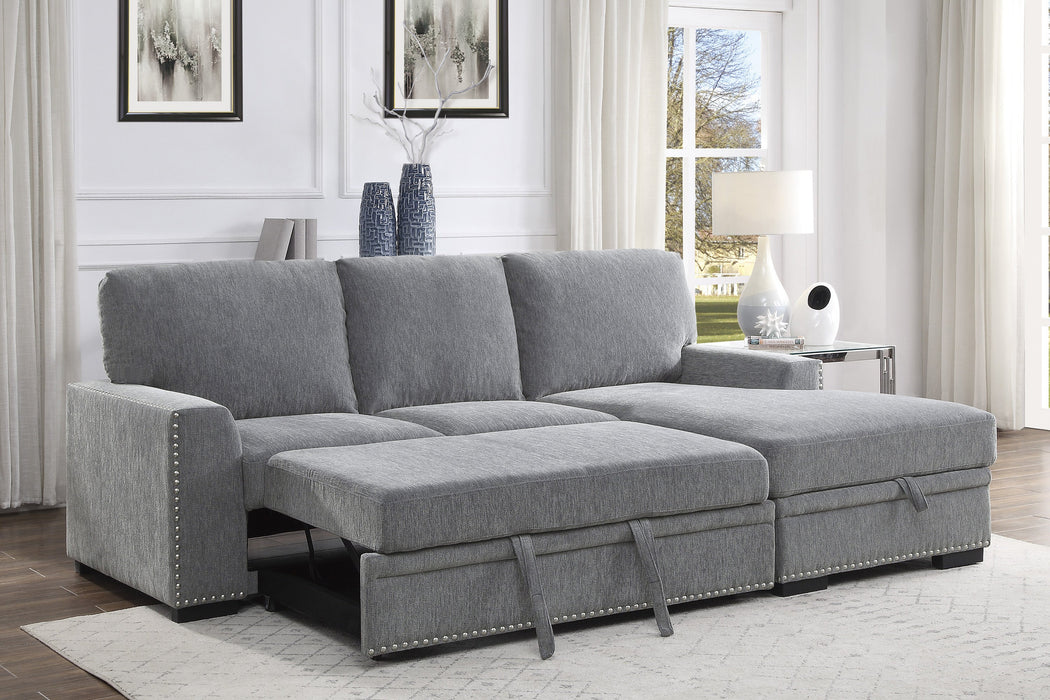 Morelia Gray RAF Storage Sleeper Sofa Chaise