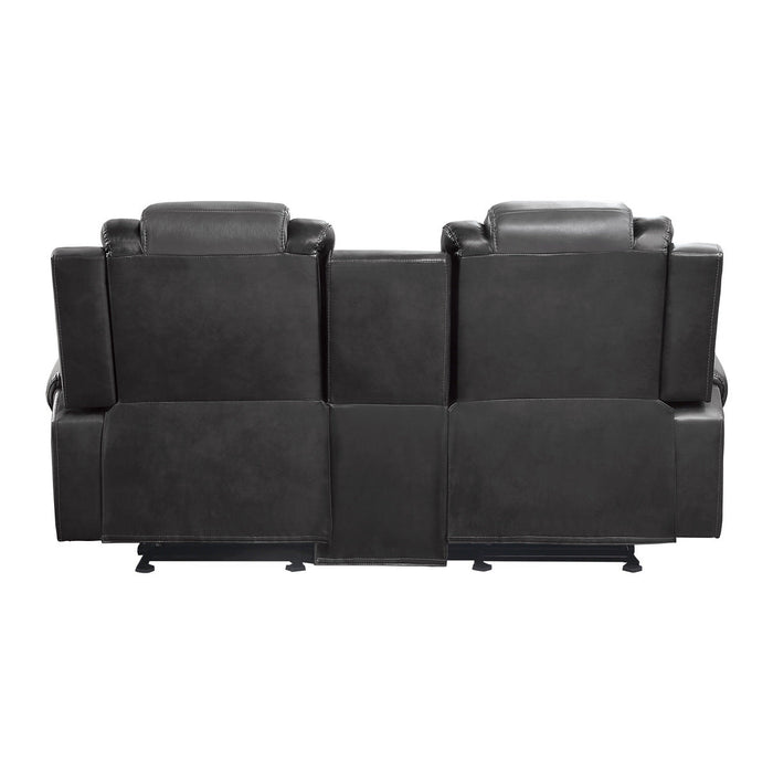 Briscoe Gray Reclining Loveseat With Console