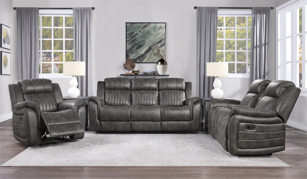 Centeroak Brownish Gray Double Reclining Sofa