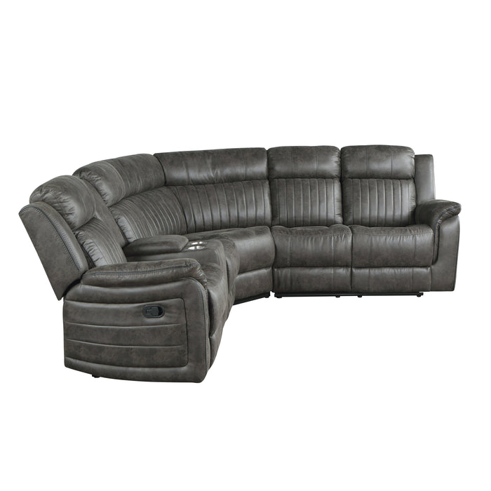 Centeroak Brownish Gray LAF Reclining Sectional