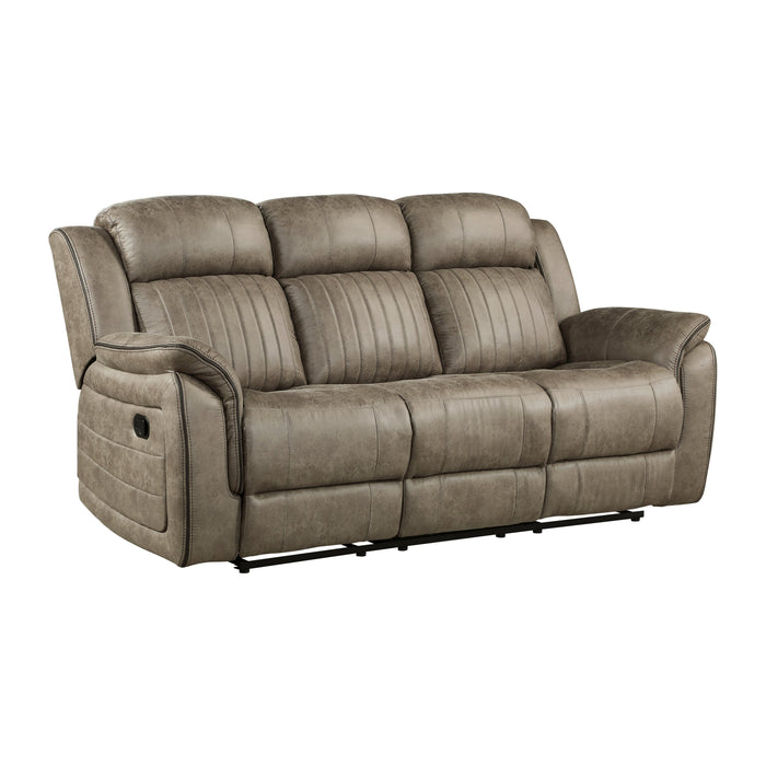 Centeroak Sandy Brown Double Reclining Sofa