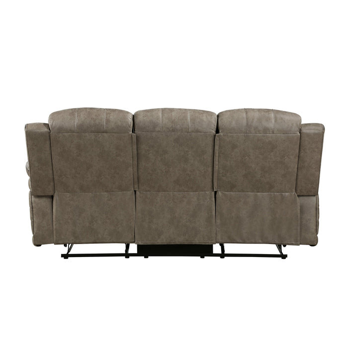 Centeroak Sandy Brown Double Reclining Sofa