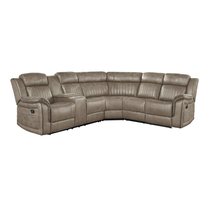 Centeroak Sandy Brown LAF Reclining Sectional