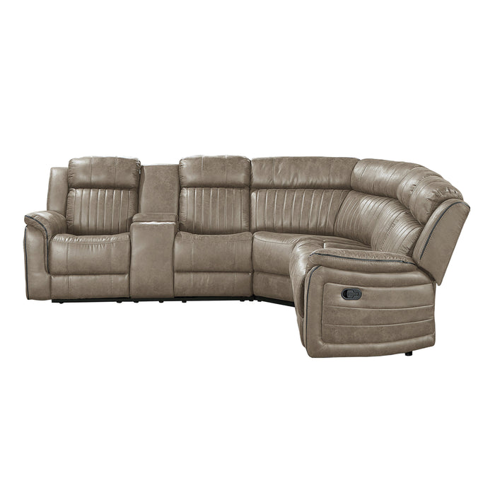 Centeroak Sandy Brown LAF Reclining Sectional