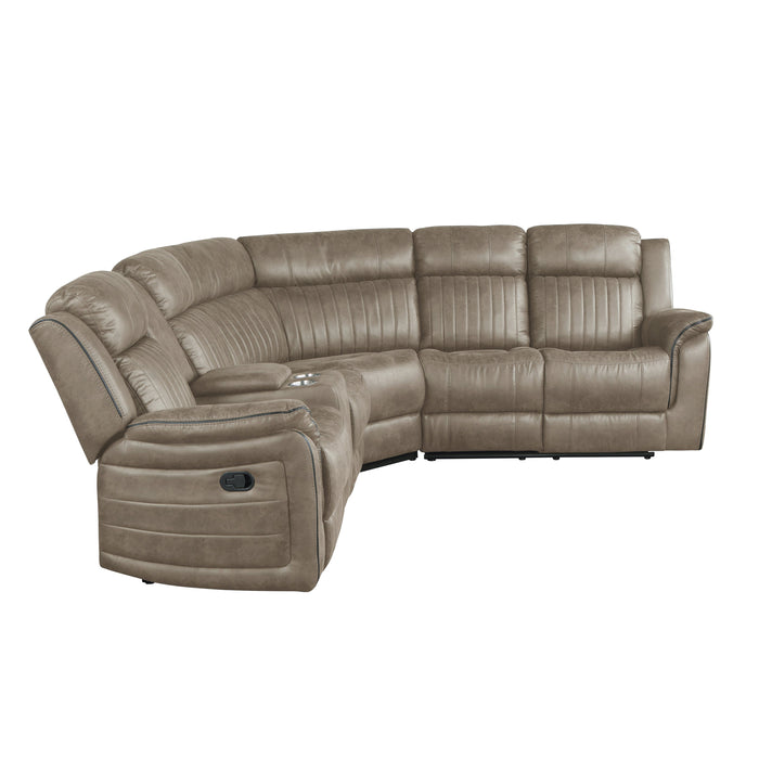 Centeroak Sandy Brown LAF Reclining Sectional