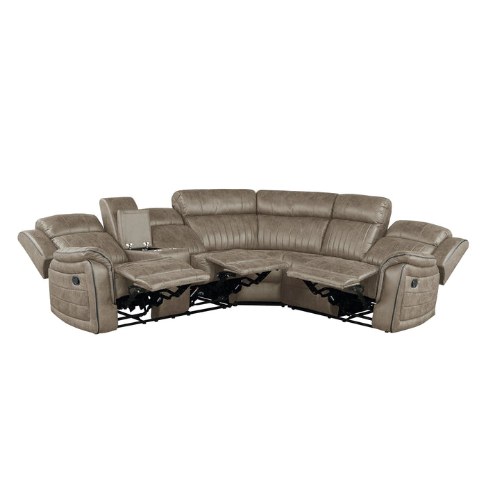 Centeroak Sandy Brown LAF Reclining Sectional