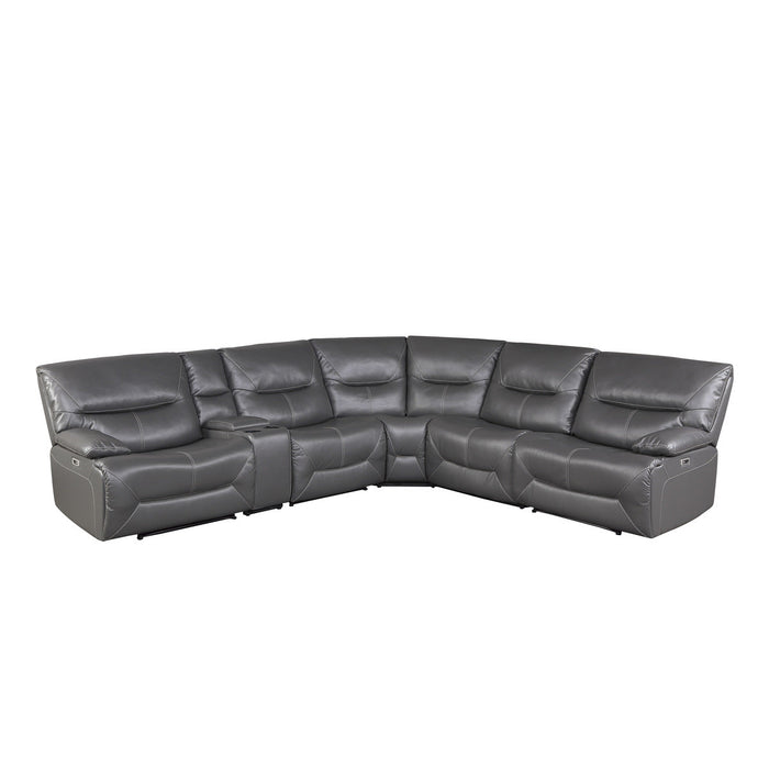 Dyersburg Gray 6-Piece Power Reclining Sectional