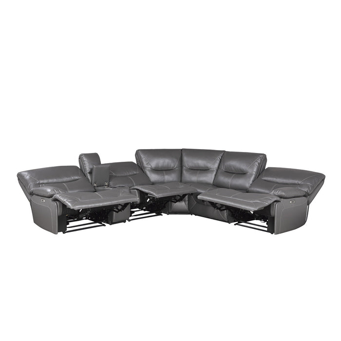 Dyersburg Gray 6-Piece Power Reclining Sectional