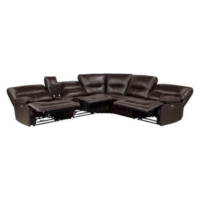 Dyersburg Brown 6-Piece Power Reclining Sectional