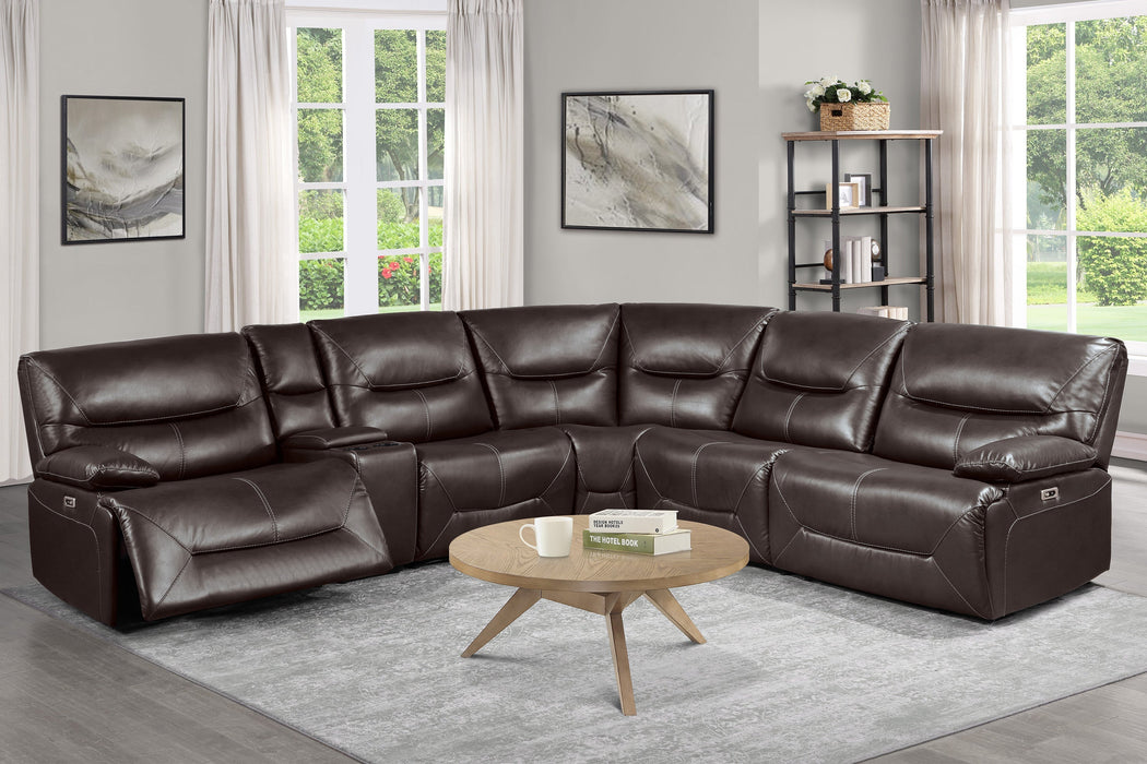 Dyersburg Brown 6-Piece Power Reclining Sectional