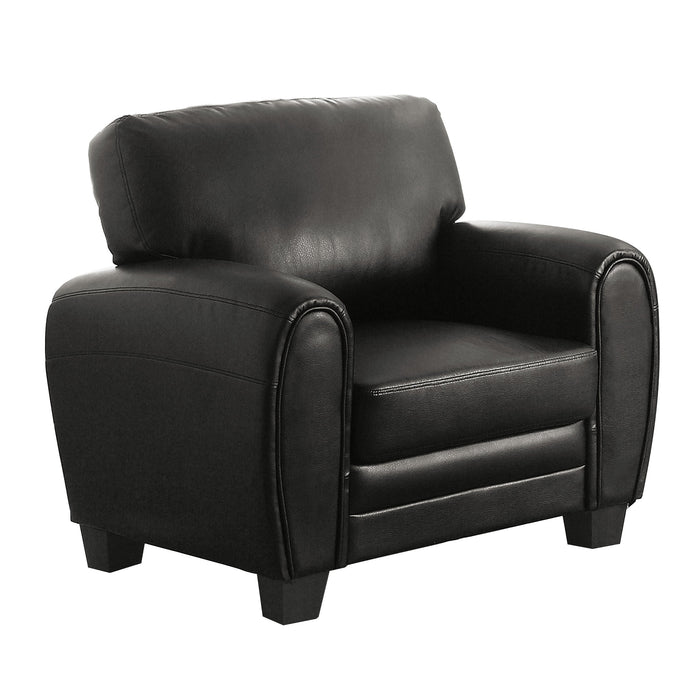 Rubin Black Faux Leather Chair