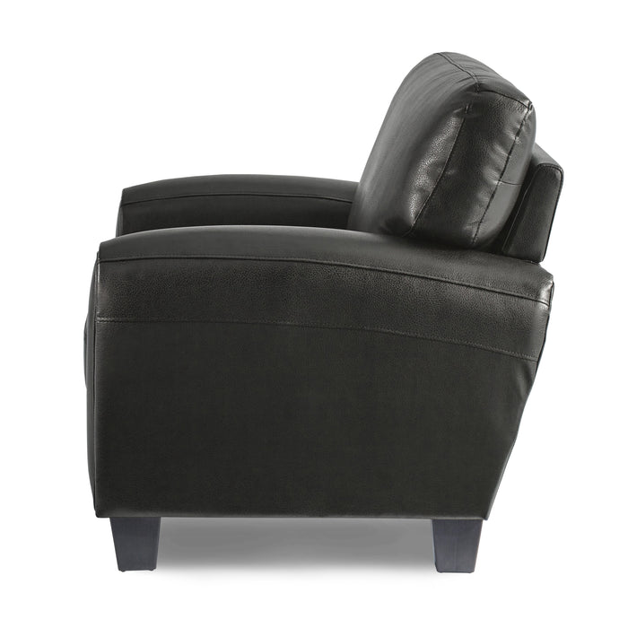 Rubin Black Faux Leather Chair