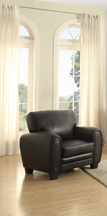 Rubin Black Faux Leather Chair