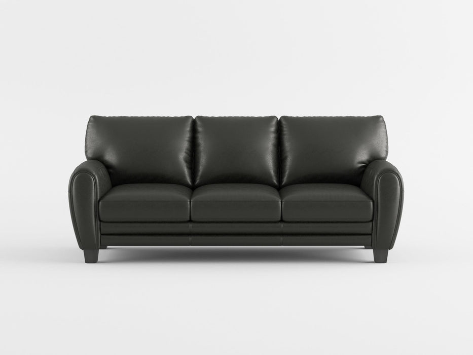 Rubin Black Faux Leather Sofa