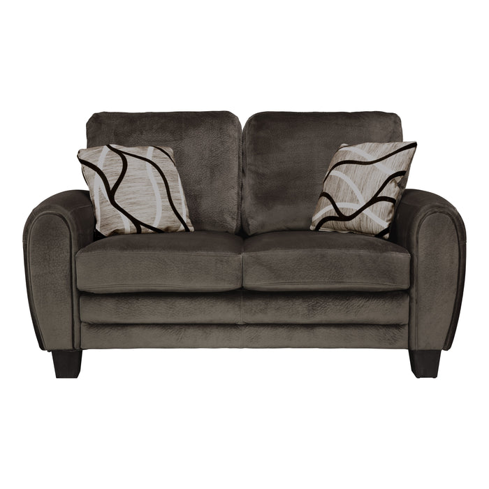 Rubin Chocolate Faux Leather Loveseat