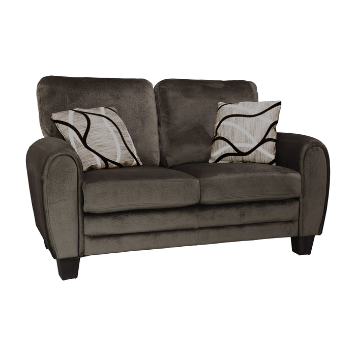 Rubin Chocolate Faux Leather Loveseat