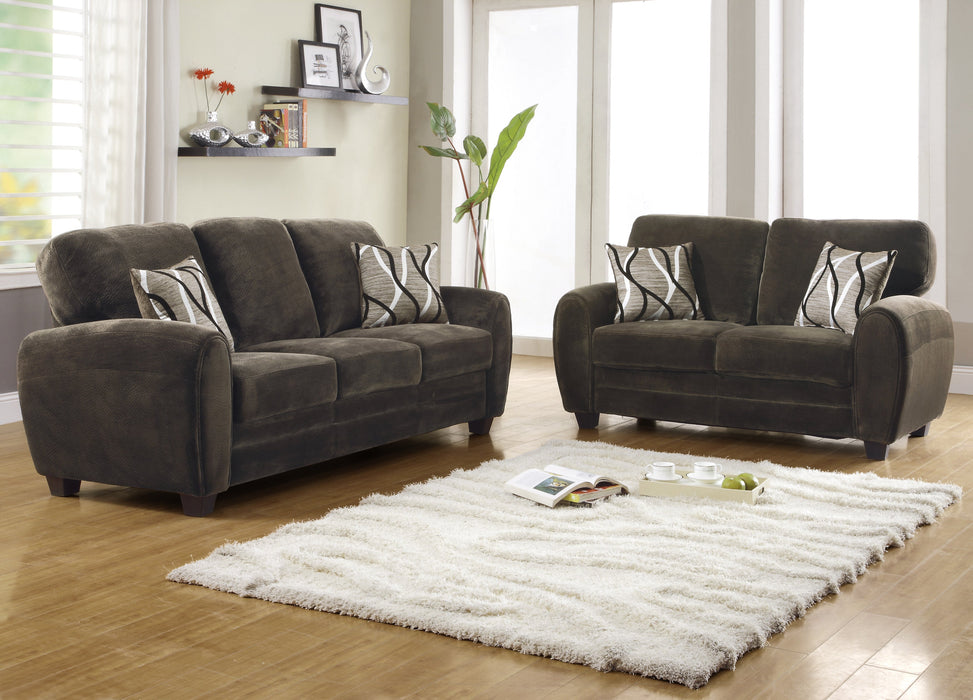 Rubin Chocolate Faux Leather Loveseat