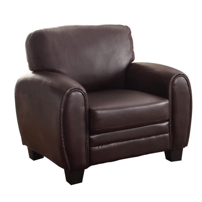 Rubin Dark Brown Faux Leather Chair