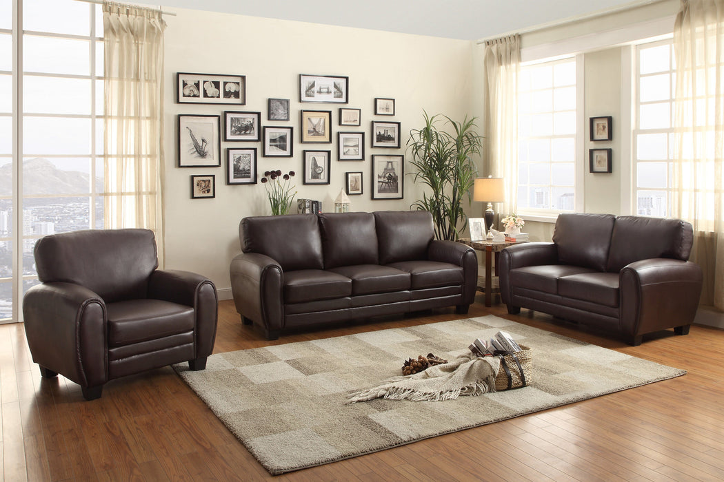 Rubin Dark Brown Faux Leather Chair