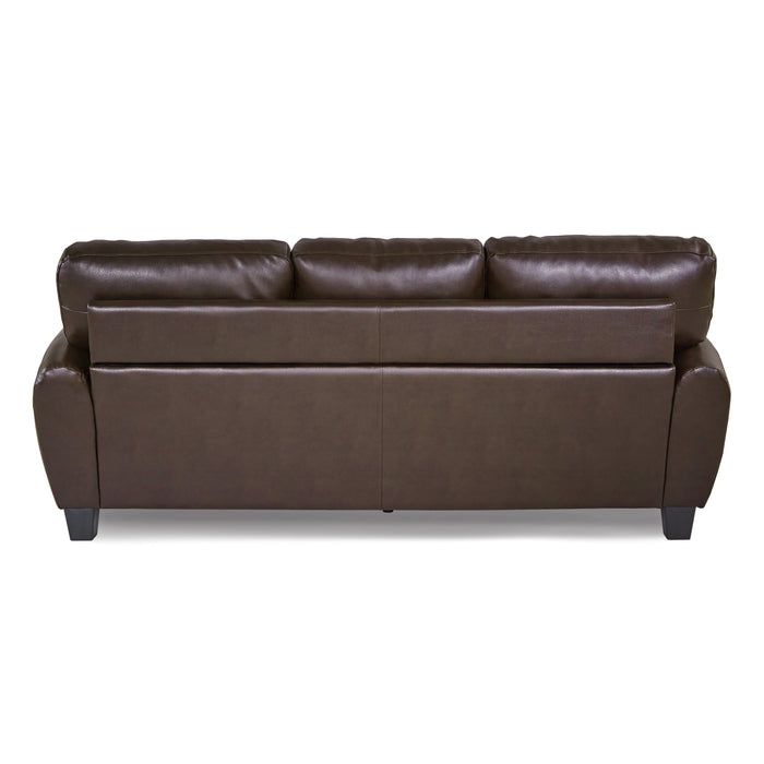 Rubin Dark Brown Faux Leather Sofa