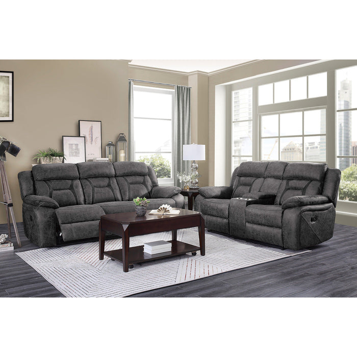 Madrona Hill Gray Double Reclining Living Room Set