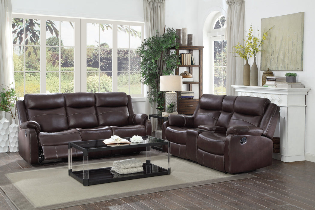 Yerba Brown Microfiber Double Lay Flat Reclining Loveseat