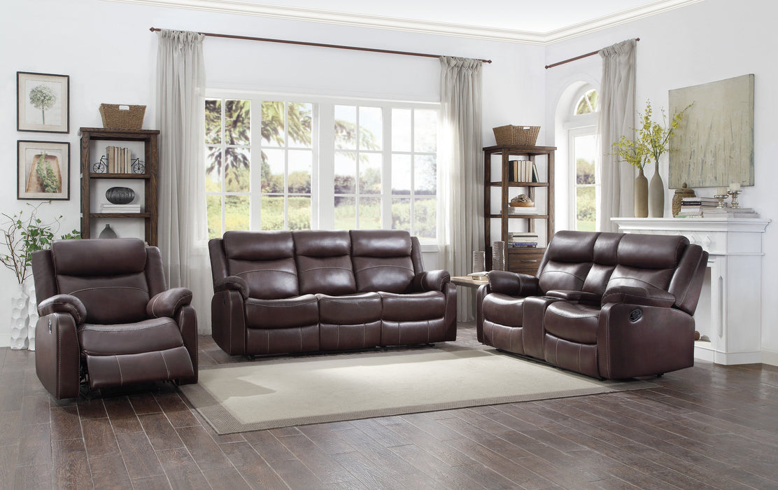 Yerba Brown Microfiber Lay Flat Reclining Living Room Set