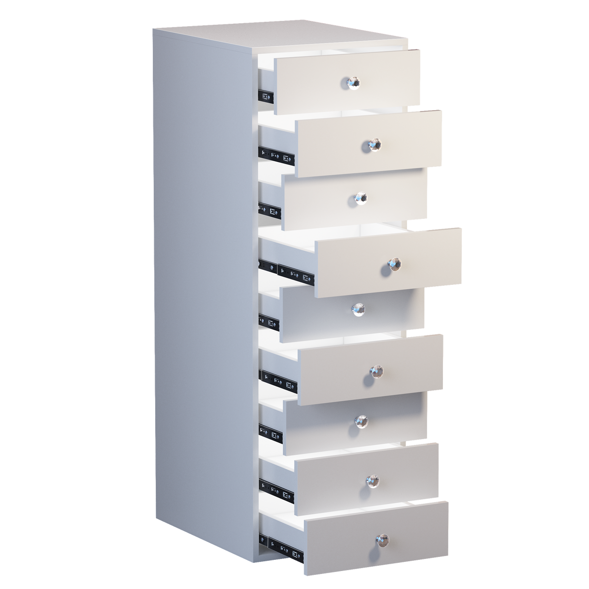 VANITII 9-Drawer Makeup Vanity Storage Unit with Lights