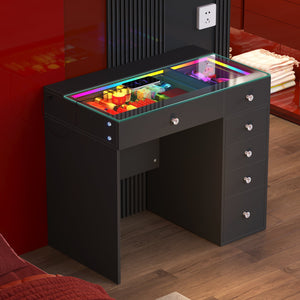 VANITII Mini Diana Vanity Desk- 6 Storage Drawers