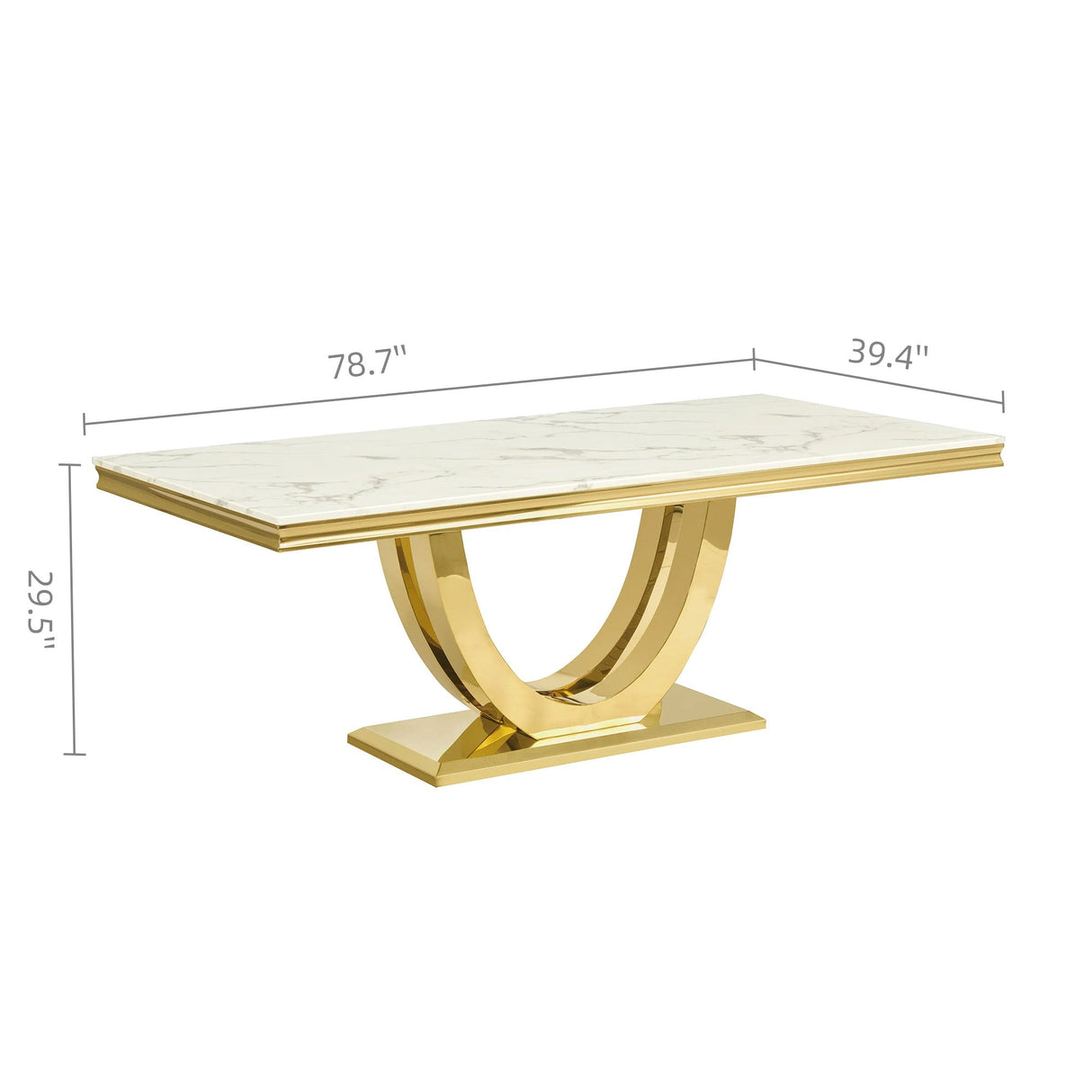 Modern Dining Table with Marble Top