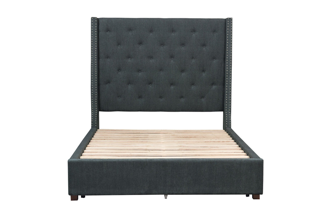 Fairborn Gray Queen Upholstered Platform Bed