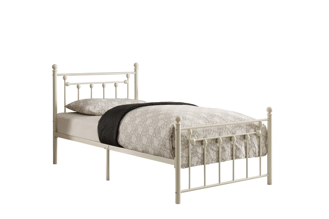 Lia White Twin Metal Platform Bed