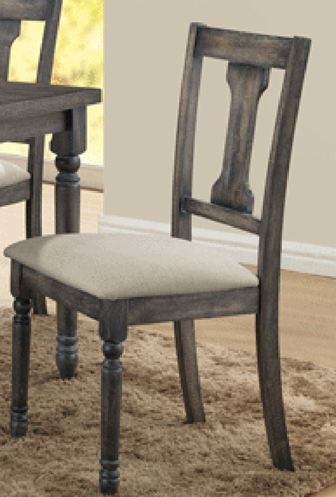 Acme Furniture Wallace Side Chair in Tan and Weathered Gray (Set of 2) 71437 image