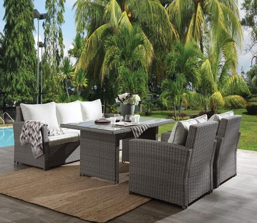 Acme Tahan 4Pc Patio Set in 2-Tone Gray Wicker 45070 image