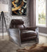 Brancaster Espresso Top Grain Leather & Aluminum Accent Chair image