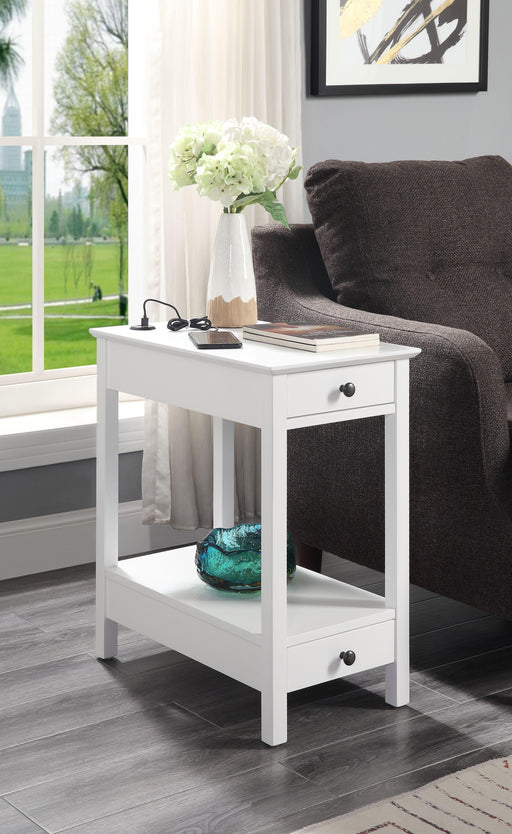 Byzad White Side Table (USB Charging Dock) image